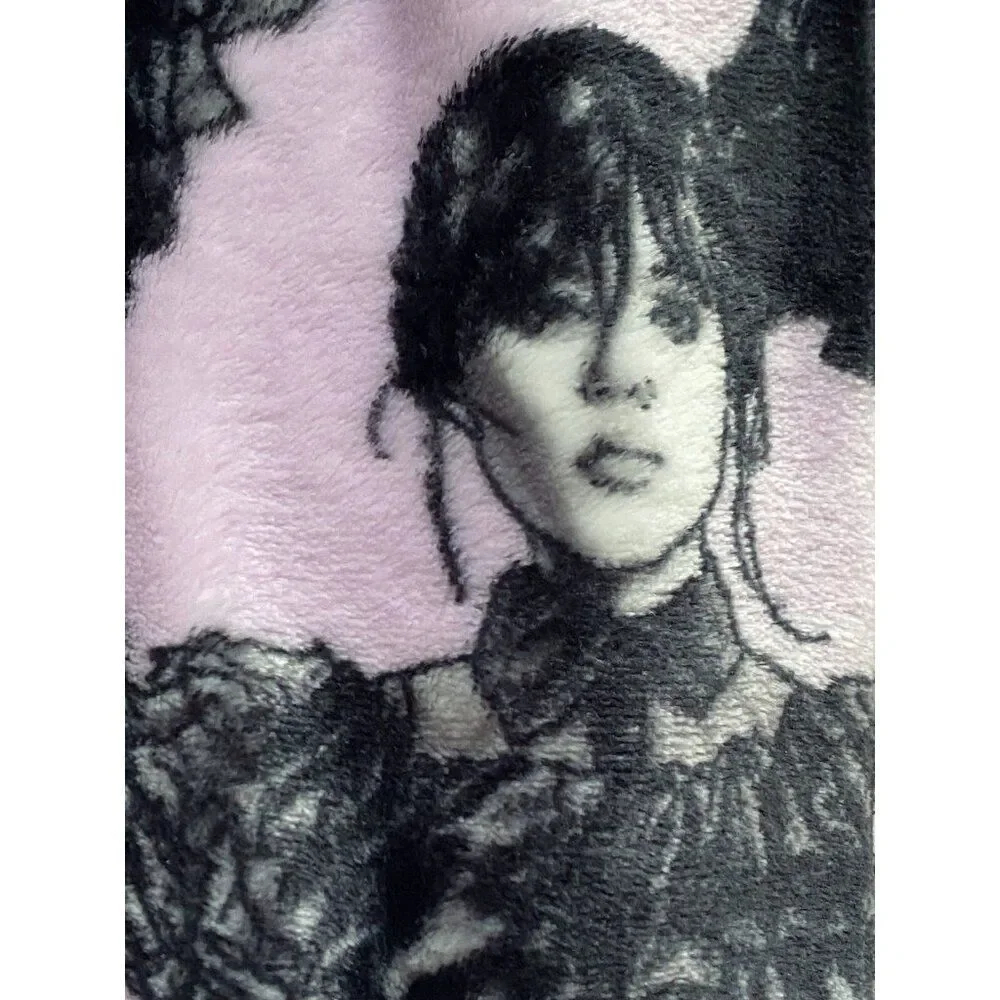 Wednesday Addams Dancing Netflix Show Soft Plush Throw 50” X 70” Purple Crow NEW